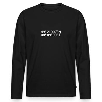 Coordonnées de Neustadt an der Weinstraße - T-shirt manches longues Premium bio Homme - noir - Devant - Nico (187cm)