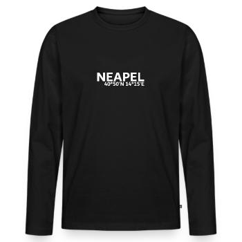Coordonnées de Naples - T-shirt manches longues Premium bio Homme - noir - Devant - Nico (187cm)