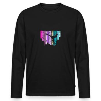 Roll-art, patineuse en avion - T-shirt manches longues Premium bio Homme - noir - Devant - Nico (187cm)