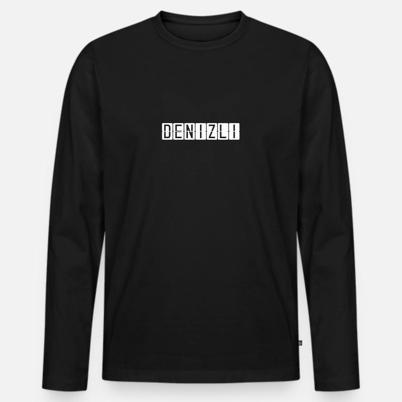 Denizli Flughafentafel - Männer Premium Bio Langarmshirt - Schwarz