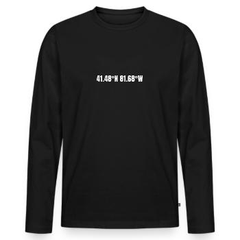 Cleveland, Ohio, USA Coordinates - Men's Premium Organic Long Sleeve Shirt - black - Front - Nico (187cm)
