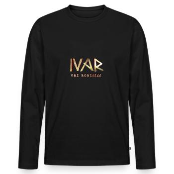 Ivar the Boneless Gift Norse Viking Myth - Men's Premium Organic Long Sleeve Shirt - black - Front - Nico (187cm)