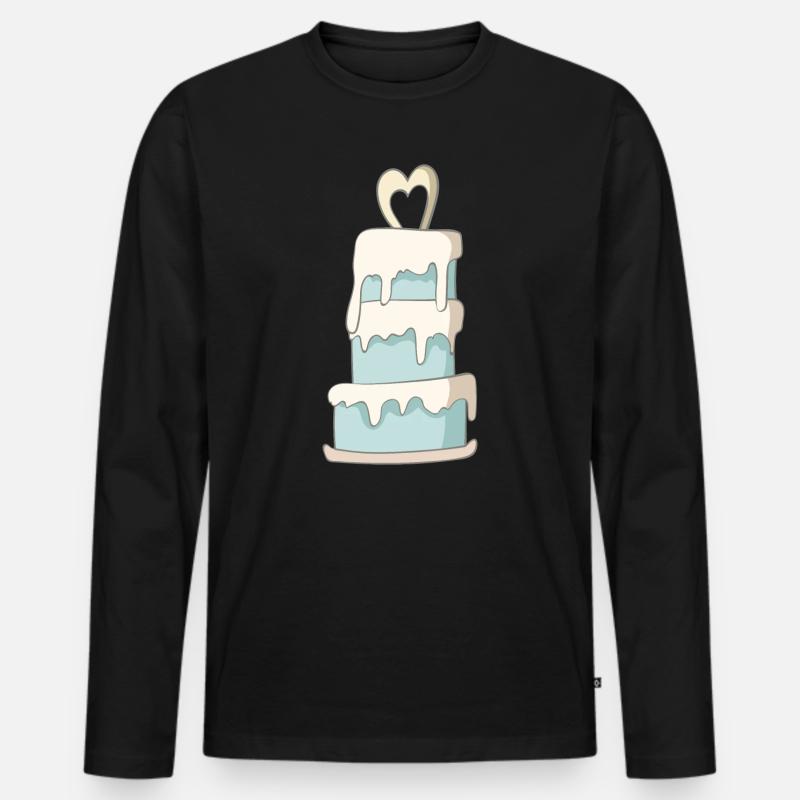 Hochzeitstorte - Männer Premium Bio Langarmshirt - Schwarz