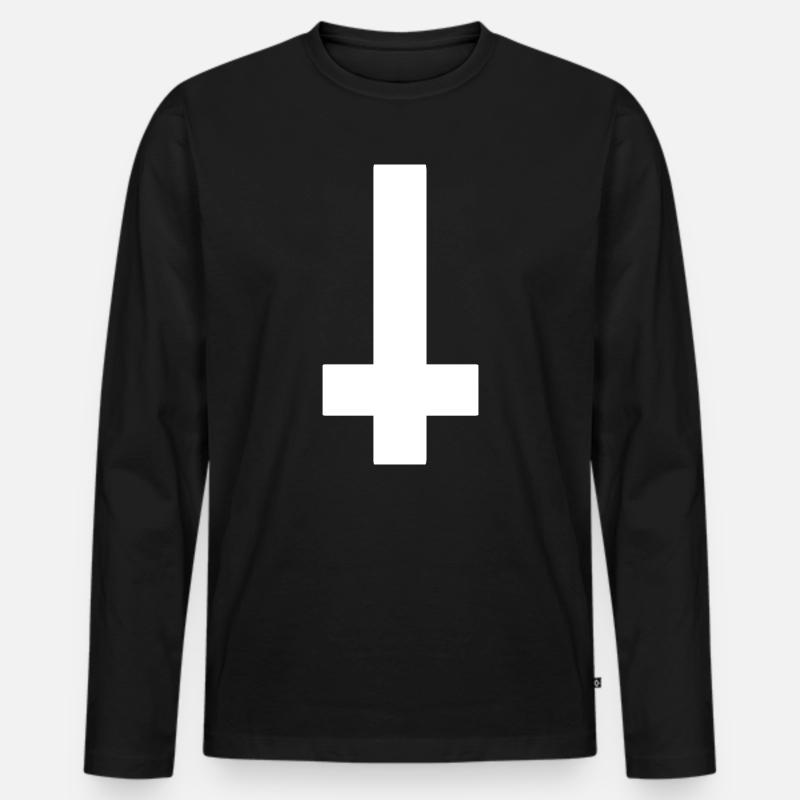 Inverted Cross - Männer Premium Bio Langarmshirt - Schwarz