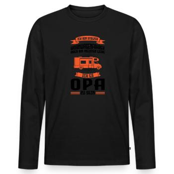 Camper Opa Camping Geschenk - Männer Premium Bio Langarmshirt - Schwarz - Vorne - Nico (187cm)