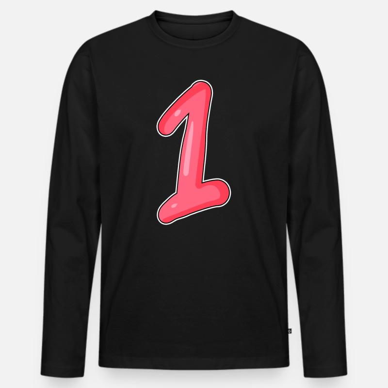 1 - Männer Premium Bio Langarmshirt - Schwarz