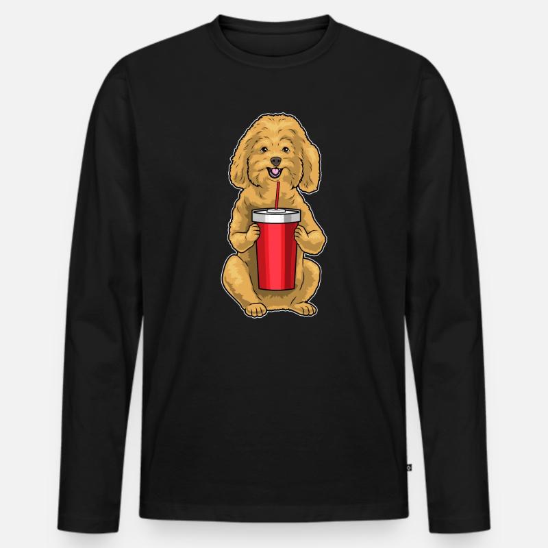 Pudel Becher - Männer Premium Bio Langarmshirt - Schwarz