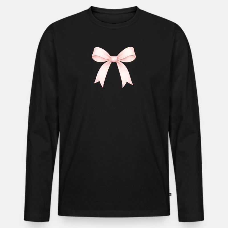 süße Schleife - Männer Premium Bio Langarmshirt - Schwarz