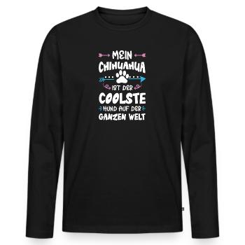 chihuahua hund spruch - Männer Premium Bio Langarmshirt - Schwarz - Vorne - Nico (187cm)
