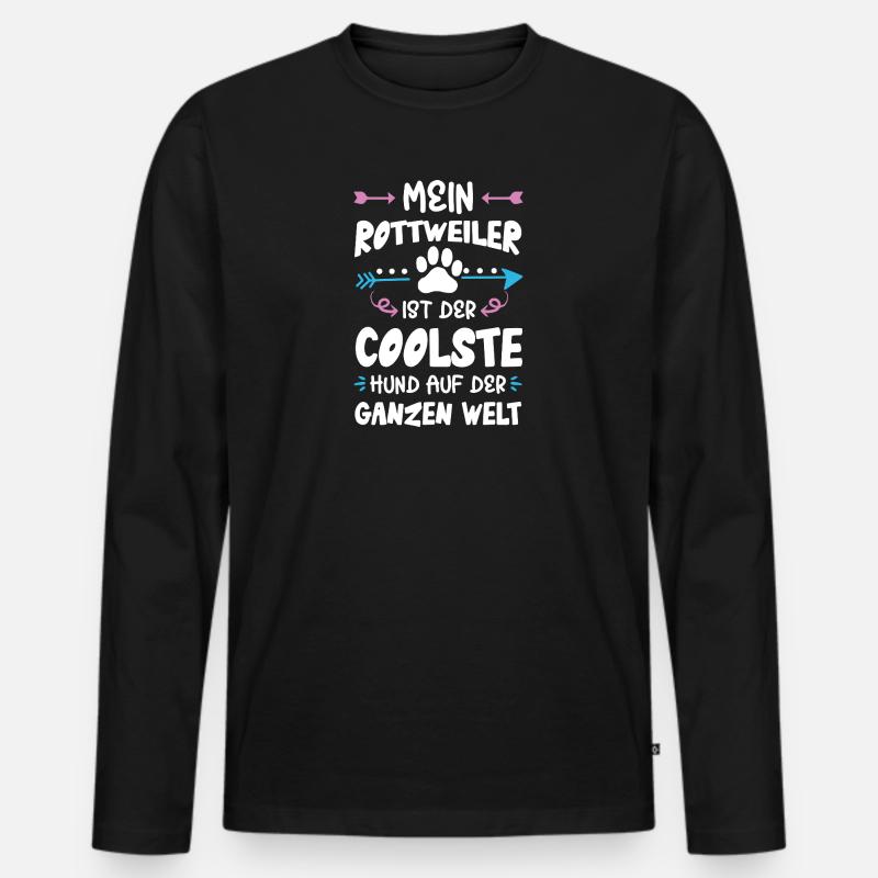 rottweiler hund spruch - Männer Premium Bio Langarmshirt - Schwarz