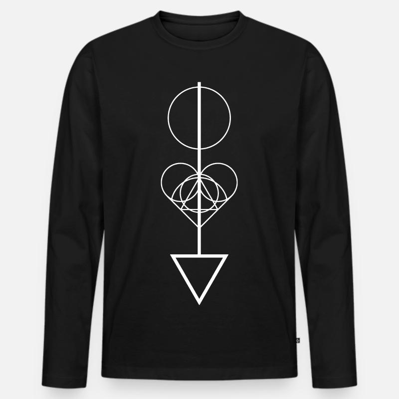 Geometrischer Pfeil - Männer Premium Bio Langarmshirt - Schwarz