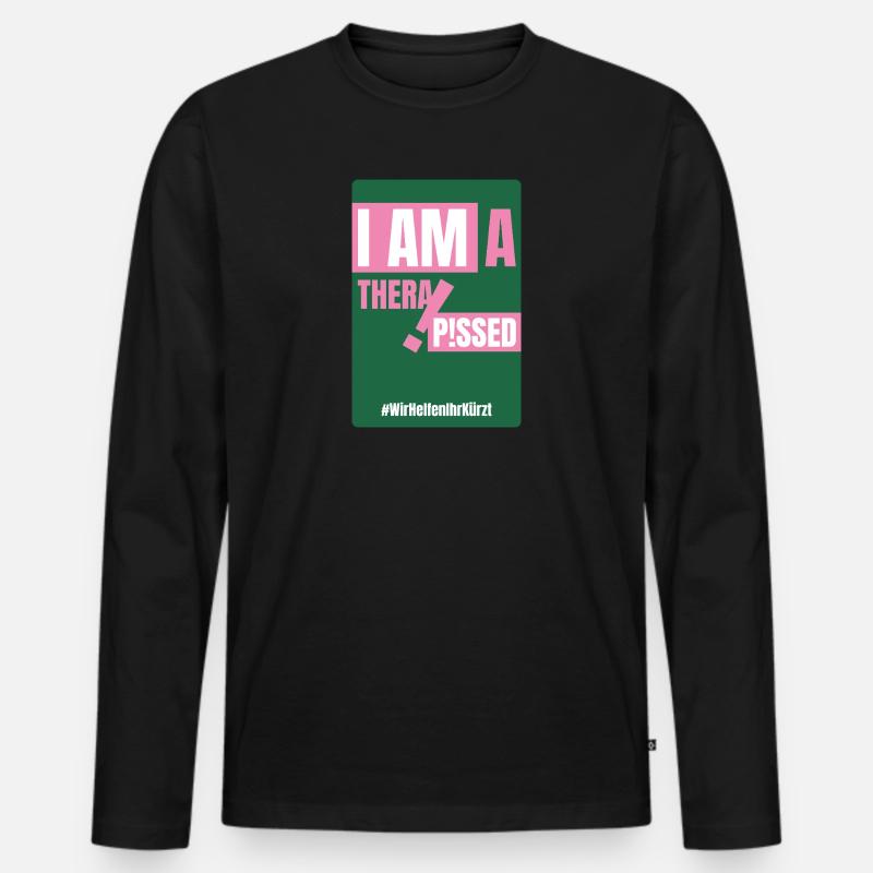 PSYCHO_01 - Männer Premium Bio Langarmshirt - Schwarz