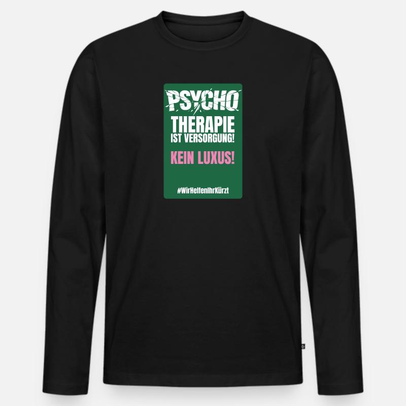 PSYCHO_06 - Männer Premium Bio Langarmshirt - Schwarz