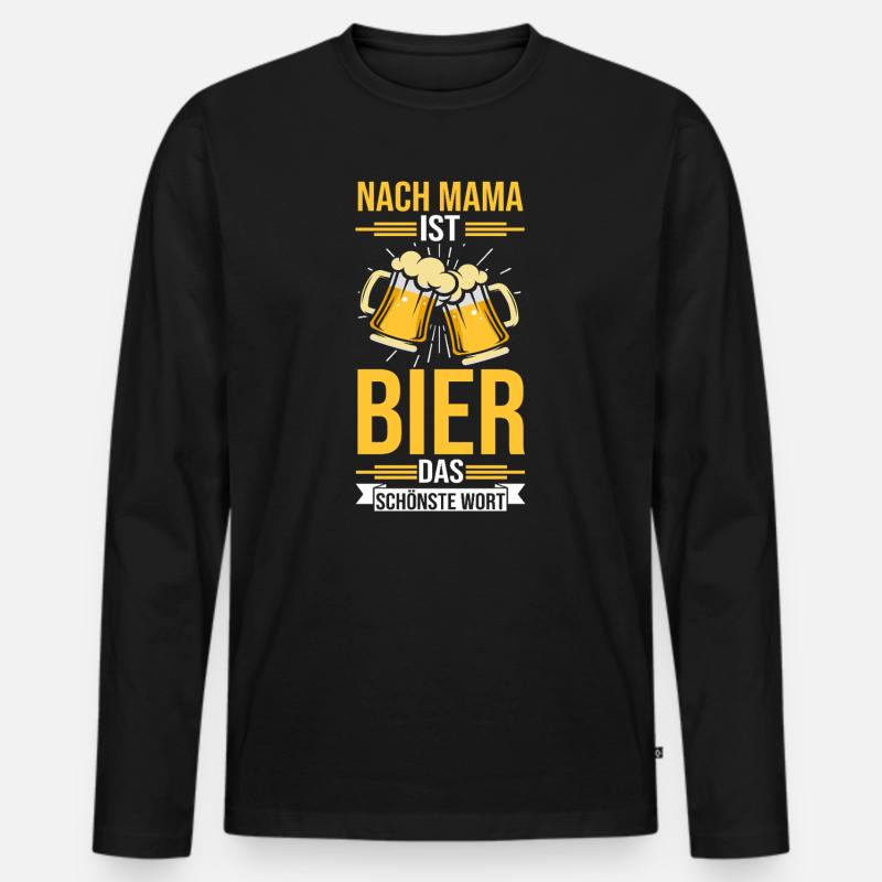 Bier Bierliebhaberin Mutter Mama - Männer Premium Bio Langarmshirt - Schwarz