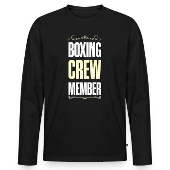Boxing Crew - Men's Premium Organic Long Sleeve Shirt - black - Front - Nico (187cm)