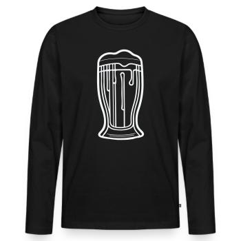Beer Minimal: The Art of Drinking - Men's Premium Organic Long Sleeve Shirt - black - Front - Nico (187cm)