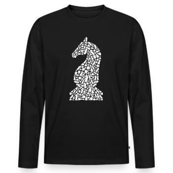 Chess Piece Symbols Board Game Chess Player - Men's Premium Organic Long Sleeve Shirt - black - Front - Nico (187cm)
