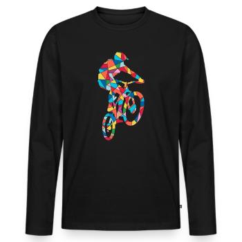 VTT VTT Garçons Hommes VTT - T-shirt manches longues Premium bio Homme - noir - Devant - Nico (187cm)