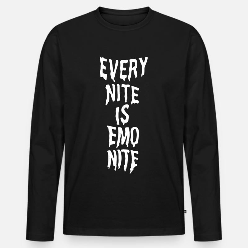 Emo Nite - Männer Premium Bio Langarmshirt - Schwarz