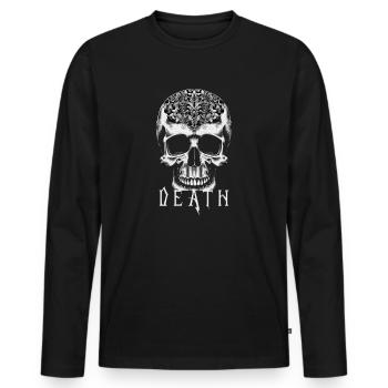 Crâne - T-shirt manches longues Premium bio Homme - noir - Devant - Nico (187cm)