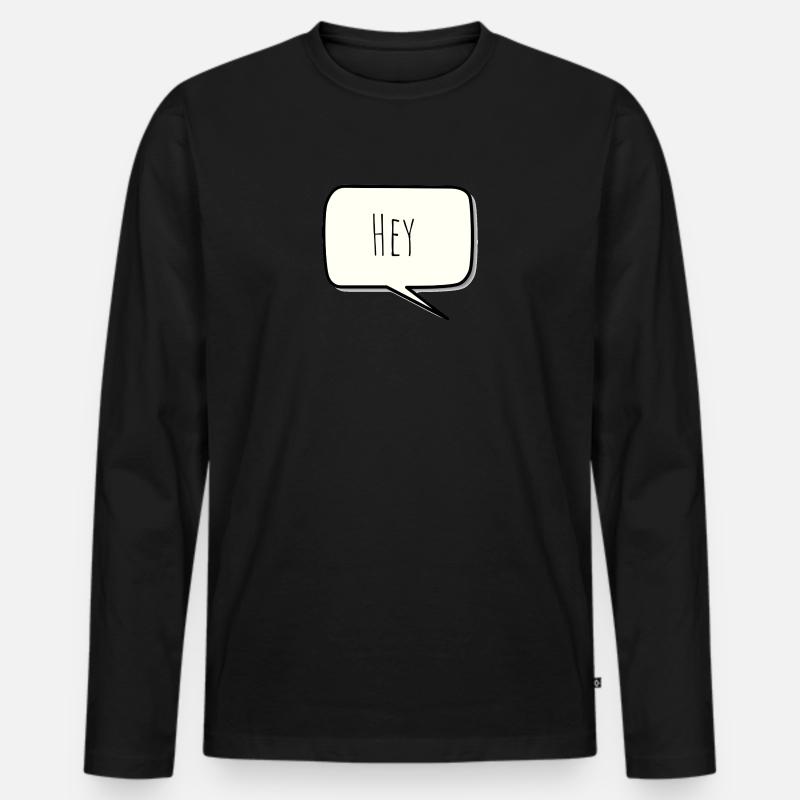 Hey - Männer Premium Bio Langarmshirt - Schwarz