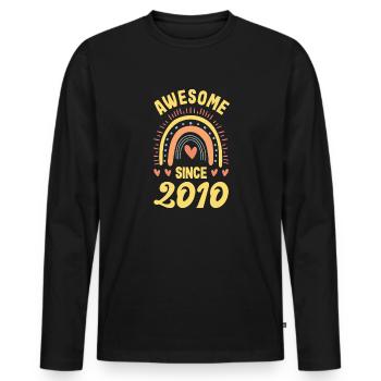 12ter Geburtstag 12 Jahre Idee zum 12. Geburtstag - Männer Premium Bio Langarmshirt - Schwarz - Vorne - Nico (187cm)