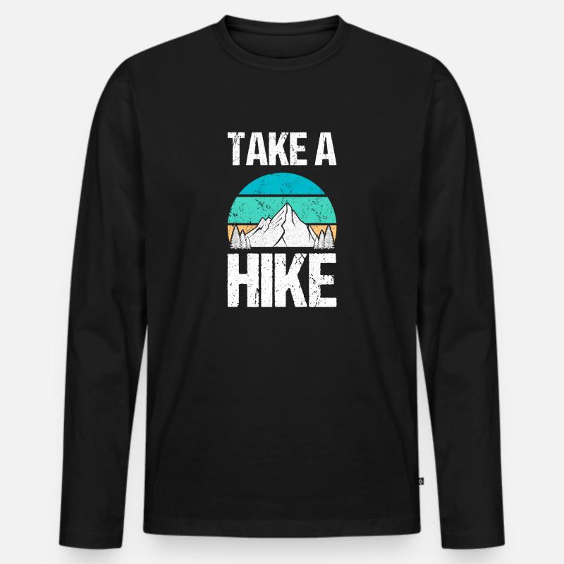 Take a Hike - Männer Premium Bio Langarmshirt - Schwarz