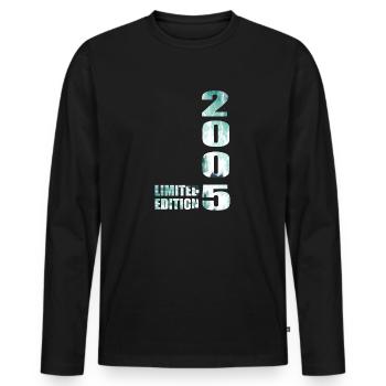 18 years vintage 2005 retro 18th birthday - Men's Premium Organic Long Sleeve Shirt - black - Front - Nico (187cm)