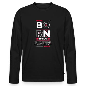 180 20 - Männer Premium Bio Langarmshirt - Schwarz - Vorne - Nico (187cm)