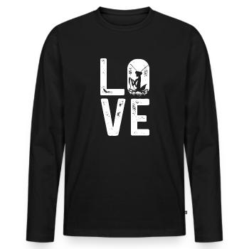 Mante religieuse, collectionneur d’insectes, entomologiste - T-shirt manches longues Premium bio Homme - noir - Devant - Nico (187cm)