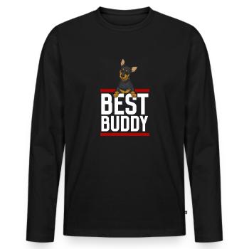 Miniature Pinscher Rehpinscher Min Pin Dog - Men's Premium Organic Long Sleeve Shirt - black - Front - Nico (187cm)