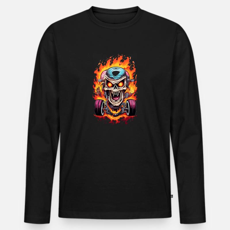 Biker Design - Männer Premium Bio Langarmshirt - Schwarz
