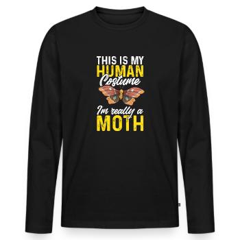 Moths Insect Collector Entomologist - Men's Premium Organic Long Sleeve Shirt - black - Front - Nico (187cm)