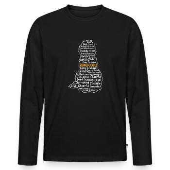 Bernedoodle Dog - Men's Premium Organic Long Sleeve Shirt - black - Front - Nico (187cm)