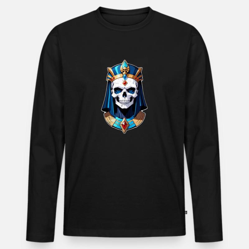 Faraone - Mummia - Egitto - Maglia a manica lunga ecologica premium da uomo - nero