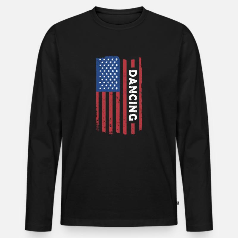 Dancer Us Flag Dancing - Männer Premium Bio Langarmshirt - Schwarz