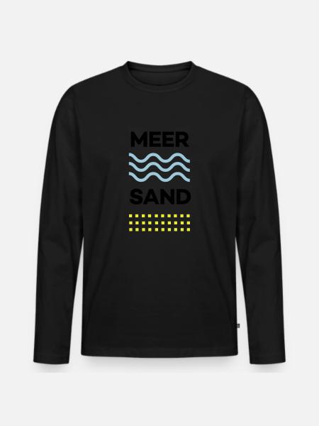 MEER&SAND - Männer Premium Bio Langarmshirt - Schwarz