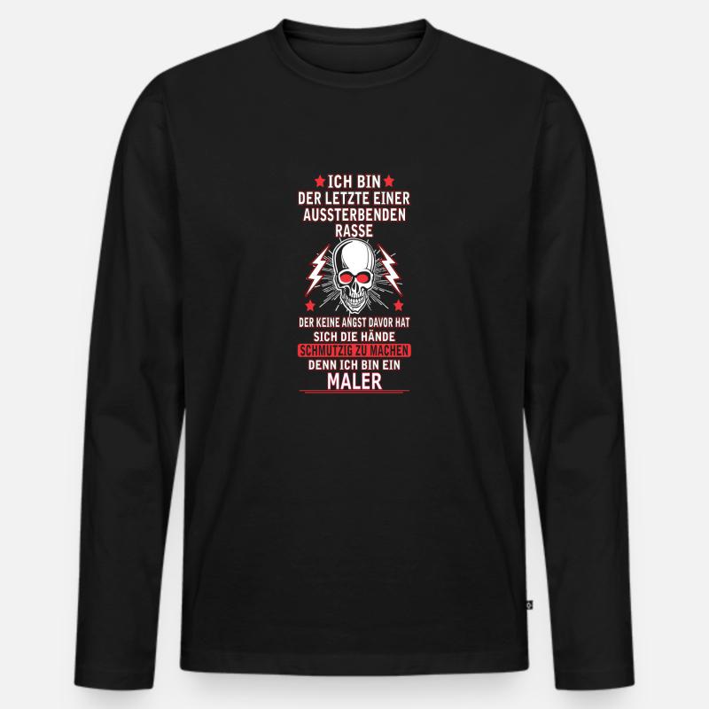 MALER - Männer Premium Bio Langarmshirt - Schwarz