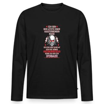 OFENBAUER - Männer Premium Bio Langarmshirt - Schwarz - Vorne - Nico (187cm)