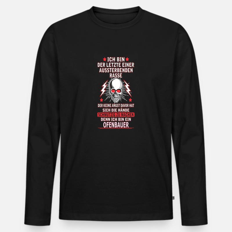 OFENBAUER - Männer Premium Bio Langarmshirt - Schwarz