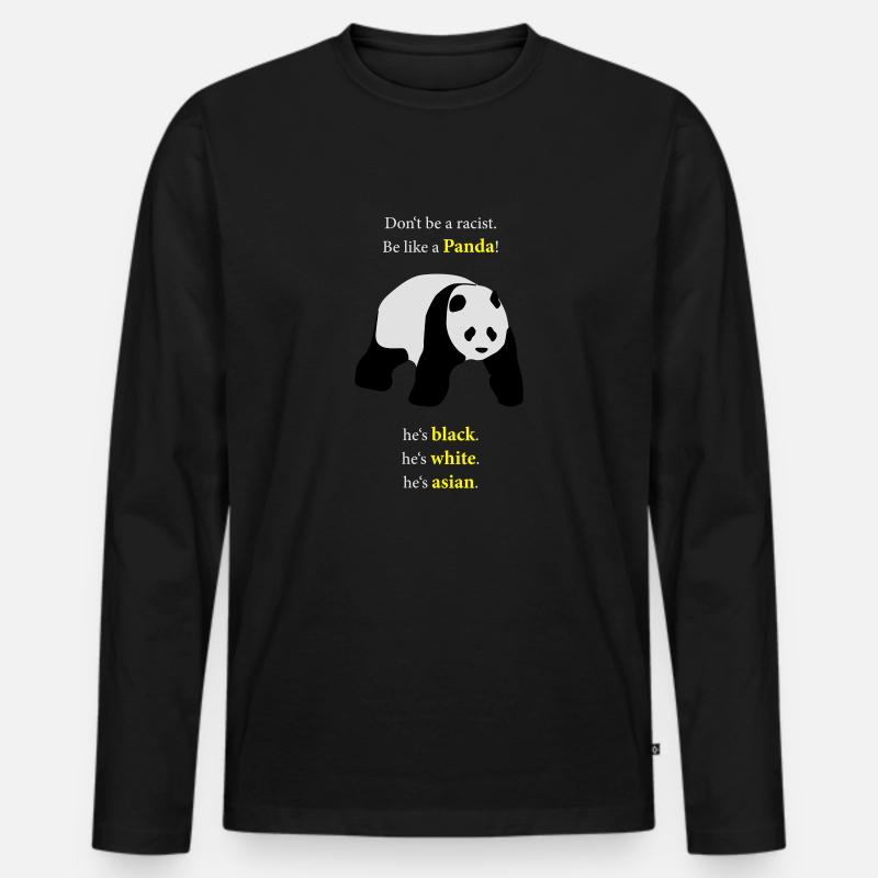 Be like a Panda! - Männer Premium Bio Langarmshirt - Schwarz