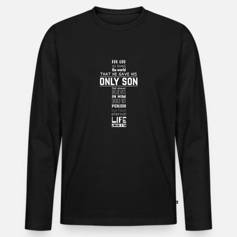 John 3:16 - Männer Premium Bio Langarmshirt - Schwarz