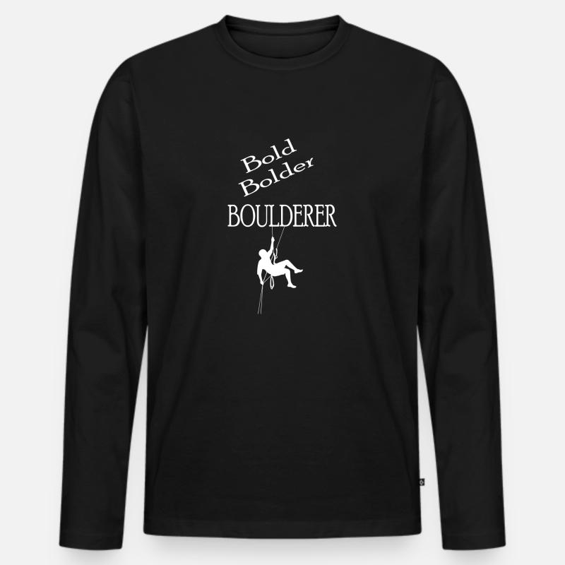 Bouldern Klettern Climbing - Männer Premium Bio Langarmshirt - Schwarz