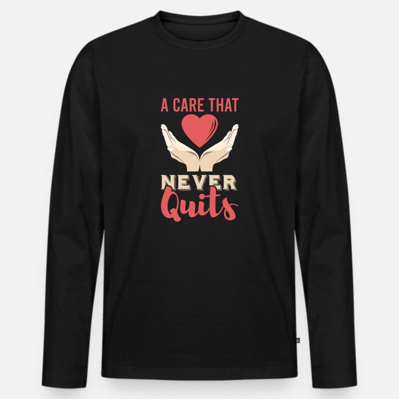 a care that never quits - Männer Premium Bio Langarmshirt - Schwarz