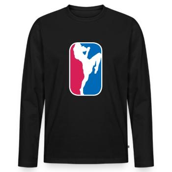 Kampfsport Kämpfer Kickboxen lustige Geschenk - Männer Premium Bio Langarmshirt - Schwarz - Vorne - Nico (187cm)