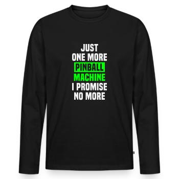 Pinball machine saying funny pinball collector - Men's Premium Organic Long Sleeve Shirt - black - Front - Nico (187cm)