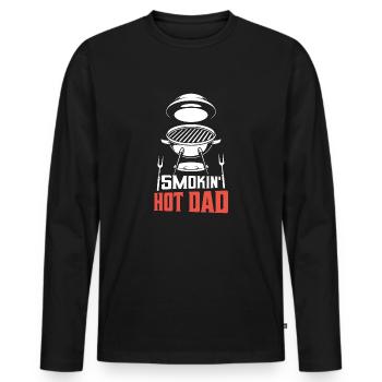 Smokin' Hot Dad Smoker BBQ Grilling - Männer Premium Bio Langarmshirt - Schwarz - Vorne - Nico (187cm)
