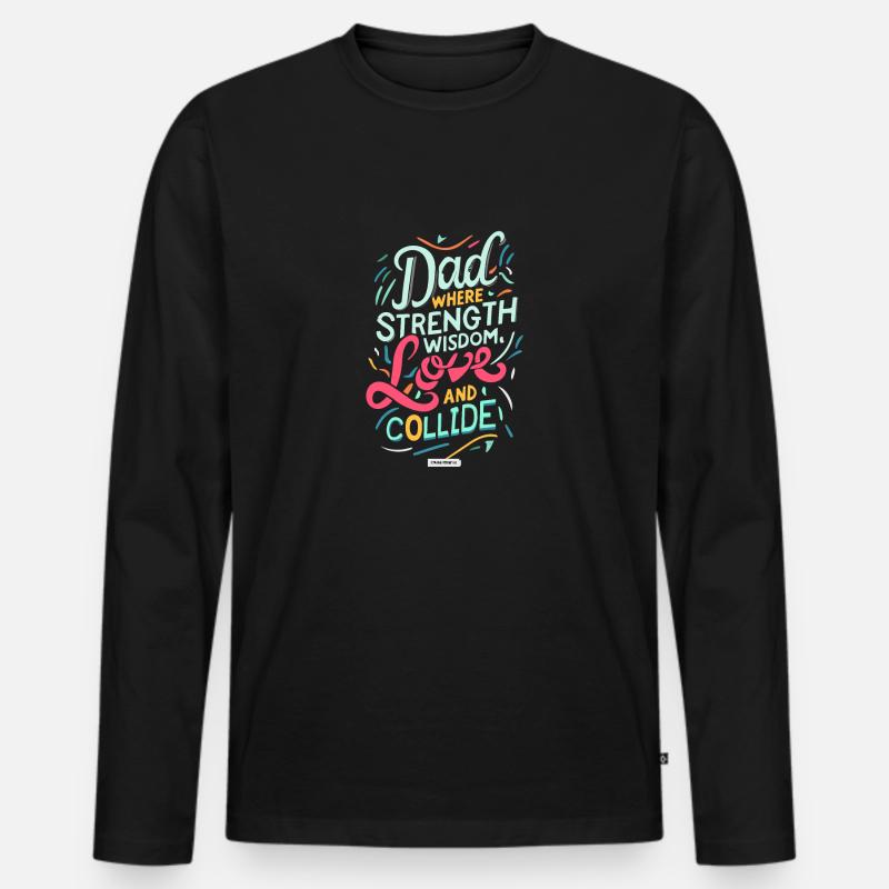 Papa Liebe - Männer Premium Bio Langarmshirt - Schwarz