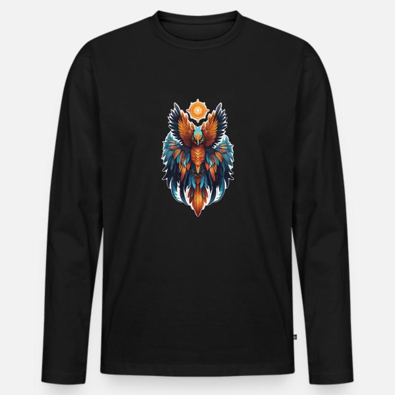 Phönix - Phönix - Feuervogel - Männer Premium Bio Langarmshirt - Schwarz