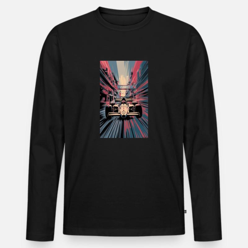 Rennauto - Männer Premium Bio Langarmshirt - Schwarz